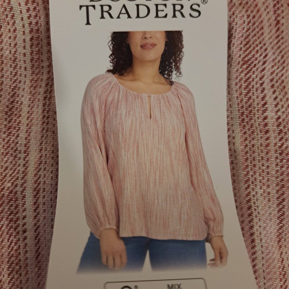 Boston Traders Womens Blouse XXL Red NWT Linen Blend 1825-210